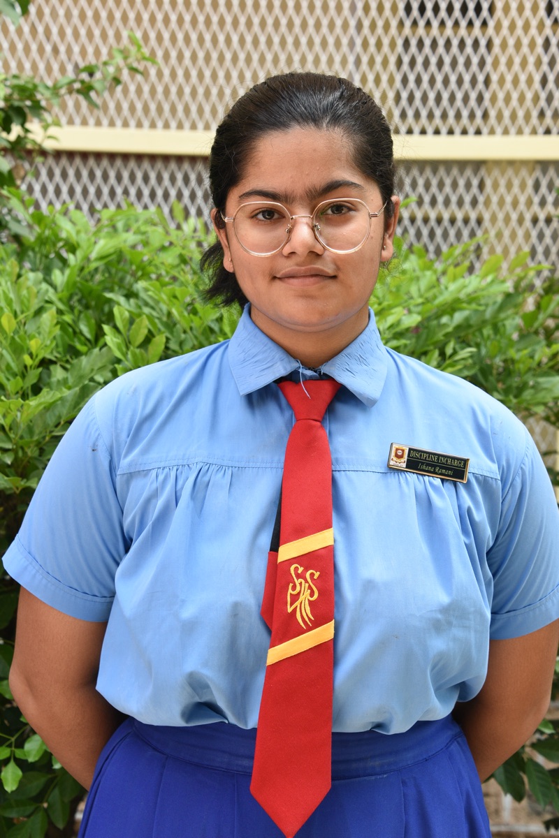 DISCIPLINE INCHARGE 2  ISHANA RAMANI CLASS VIII B