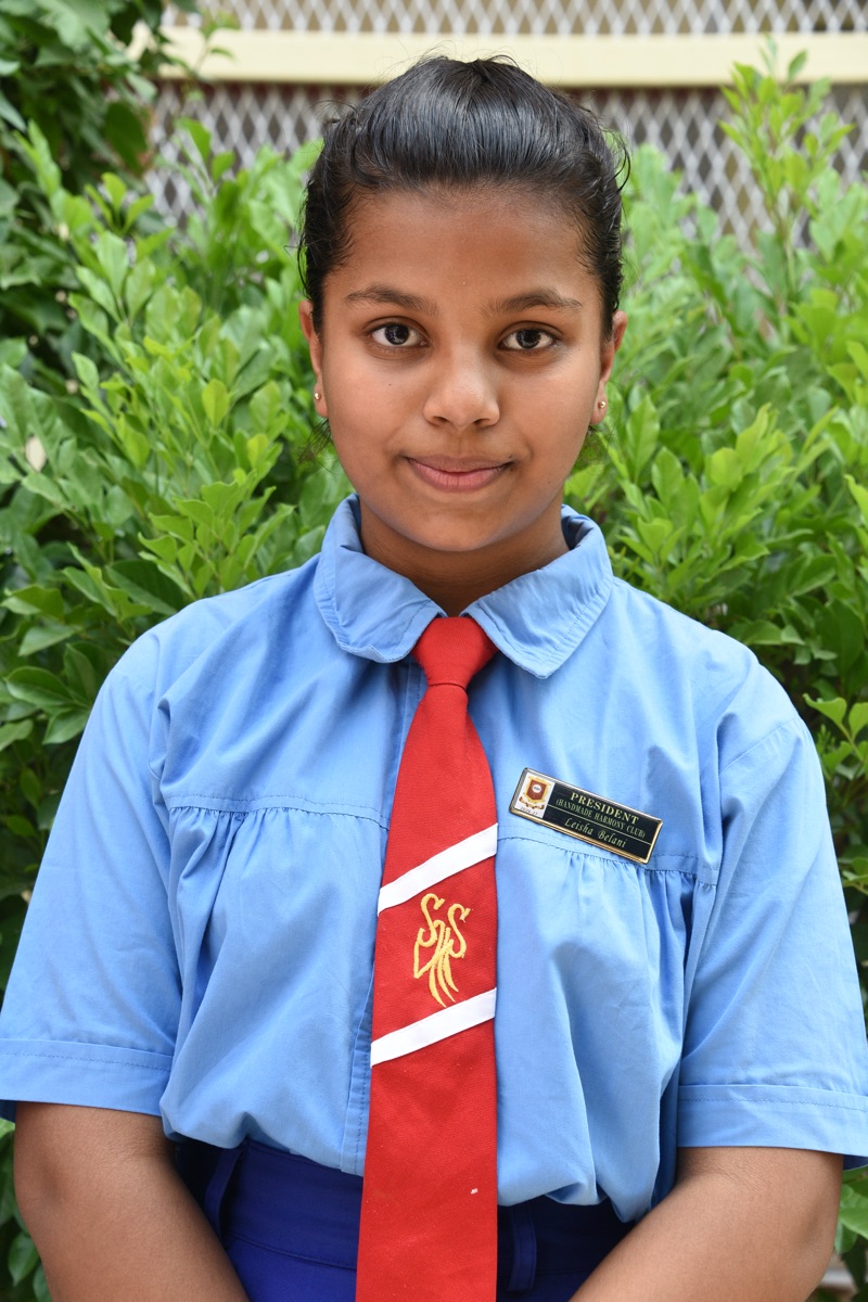 PRESIDENT (HANDICRAFT CLUB HANDMADE HARMONY) LEISHA BELANI CLASS VIII D