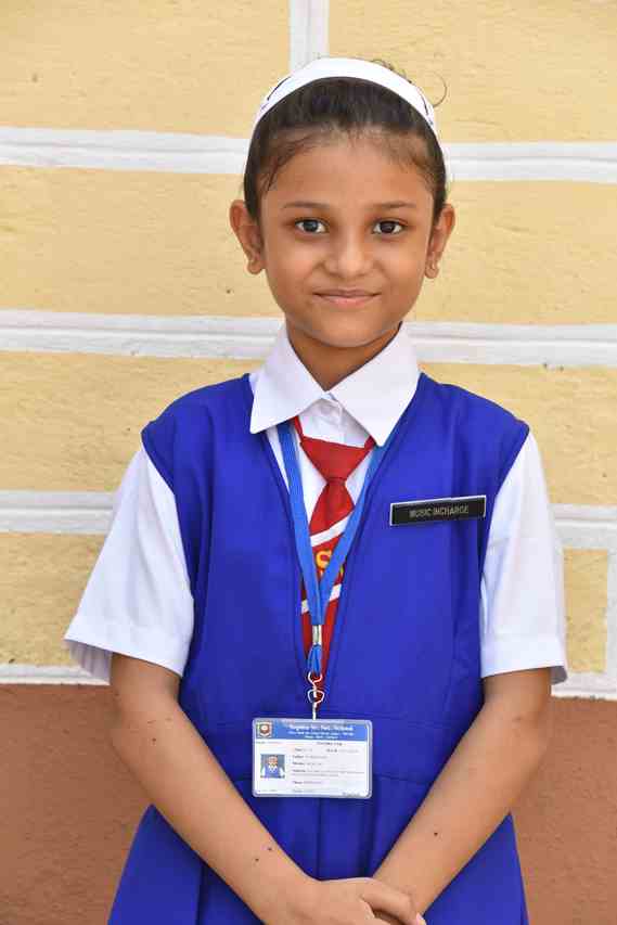 MUSIC INCHARGE NAYSHA TAK CLASS- IV D – Sophia Senior Secondary School